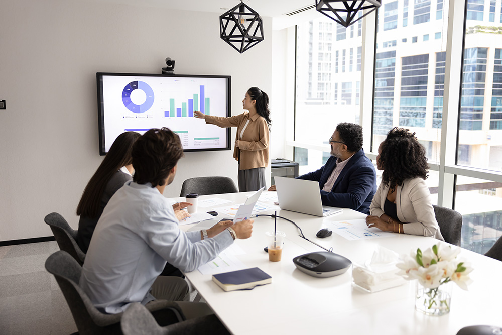Team meeting in a conference room